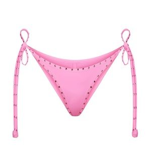XS Skims Rhinestone Tie Bikini Bottom in Light Pink **New with Tags**